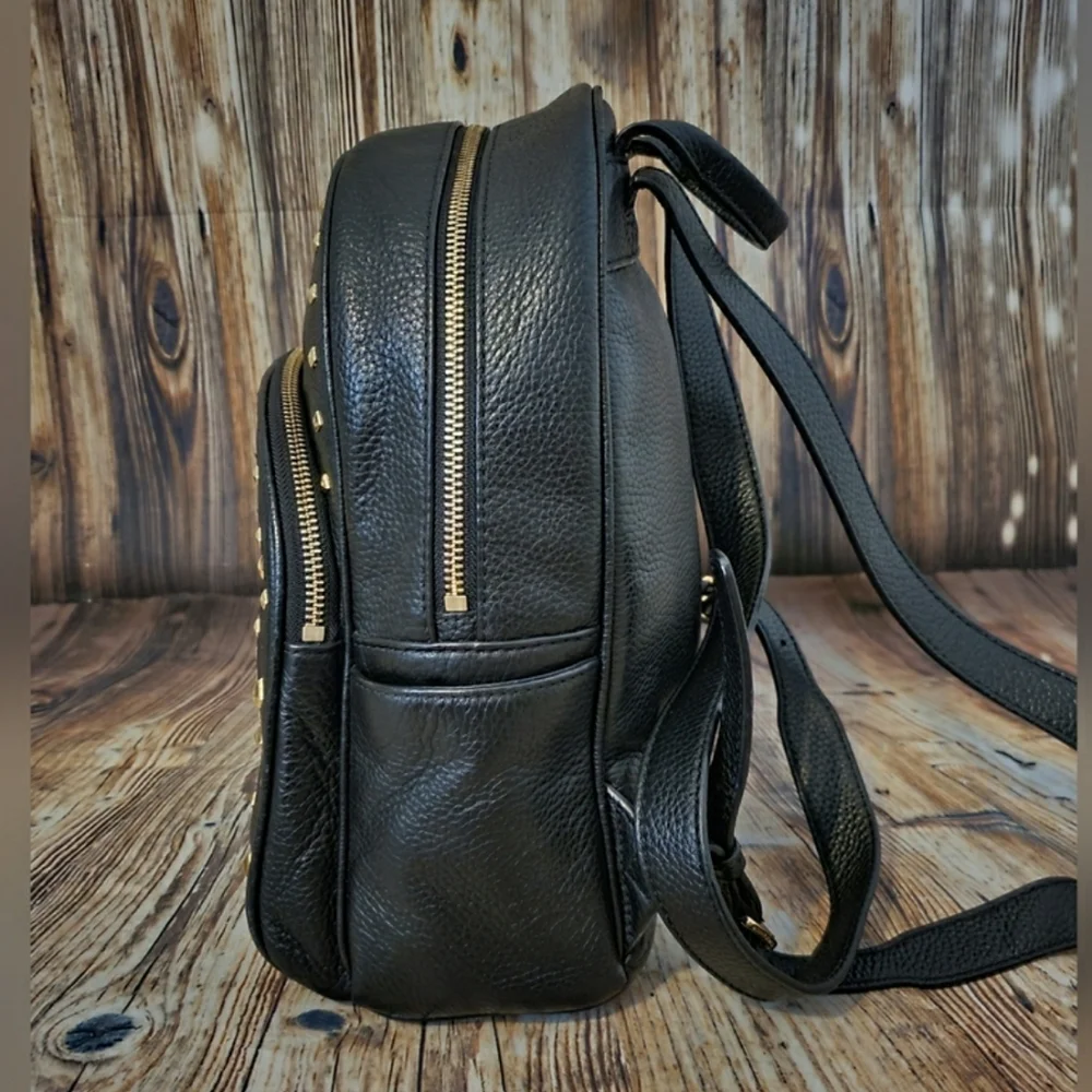 Michael Kors Medium Abbey Pebbled Leather Studded Backpack Bag